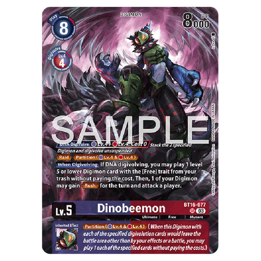 Dinobeemon BT16-077 card from the Digimon set LM-07: Limited Card Pack Another Knight