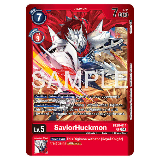 SaviorHuckmon BT20-014 card from the Digimon set LM-07: Limited Card Pack Another Knight