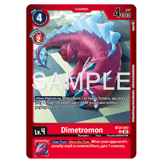 Dimetromon P-189 card from the Digimon set LM-07: Limited Card Pack Another Knight
