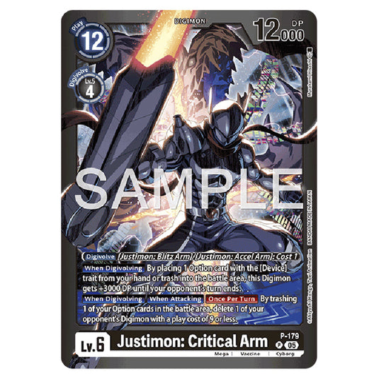 Justimon: Critical Arm P-179 card from the Digimon set LM-07: Limited Card Pack Another Knight