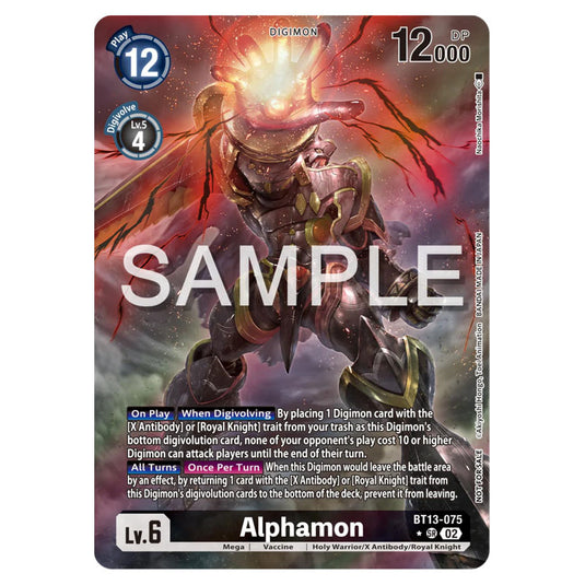 Digimon Card Game - BT-13 - Versus Royal Knights - Alphamon - BT13-075 (Textured Foil