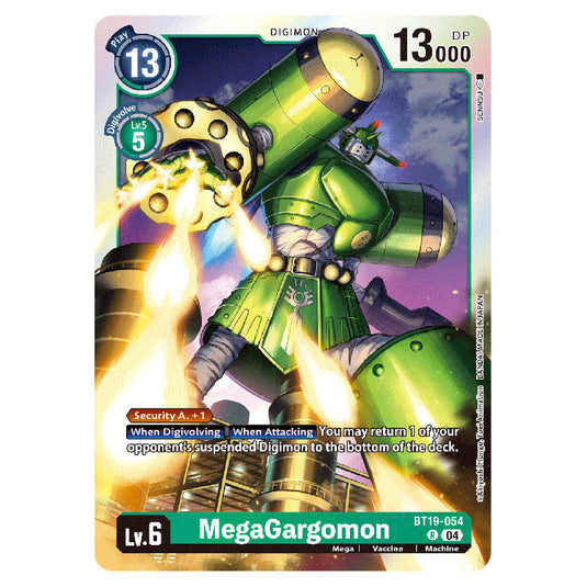 MegaGargomon BT19-054 card from the Digimon set BT19-20: Special Booster Ver.2.5