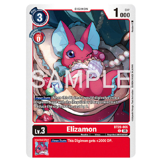 Elizamon BT23-005 card from the Digimon set BT-23: Booster Hackers' Slumber