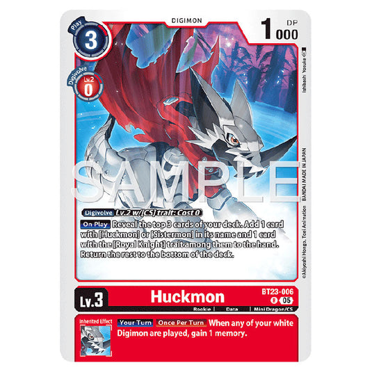 Huckmon BT23-006 card from the Digimon set BT-23: Booster Hackers' Slumber