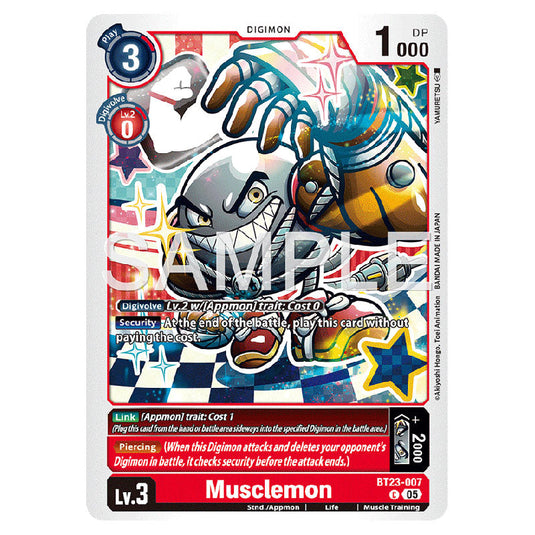 Musclemon BT23-007 card from the Digimon set BT-23: Booster Hackers' Slumber