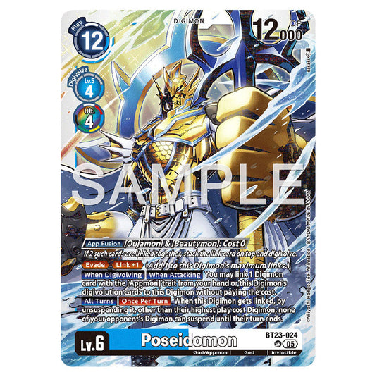 Poseidomon BT23-024 card from the Digimon set BT-23: Booster Hackers' Slumber