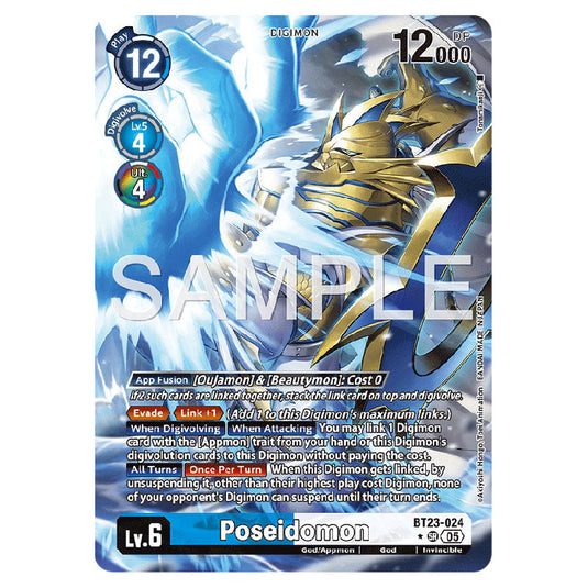Poseidomon BT23-024A card from the Digimon set BT-23: Booster Hackers' Slumber
