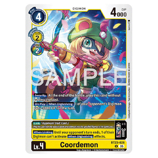 Coordemon BT23-028 card from the Digimon set BT-23: Booster Hackers' Slumber