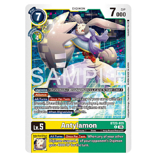 Antylamon BT23-029 card from the Digimon set BT-23: Booster Hackers' Slumber