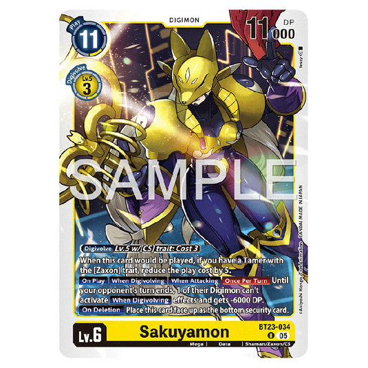 Sakuyamon BT23-034 card from the Digimon set BT-23: Booster Hackers' Slumber