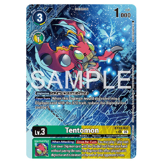 Tentomon BT23-037A card from the Digimon set BT-23: Booster Hackers' Slumber