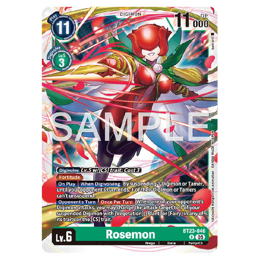 Rosemon BT23-046 card from the Digimon set BT-23: Booster Hackers' Slumber
