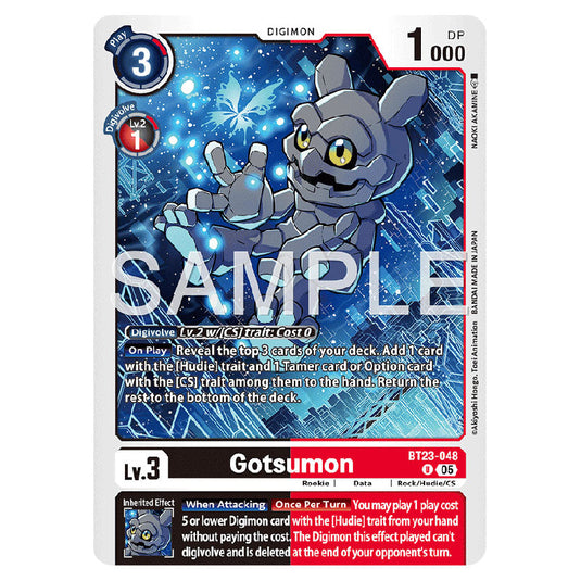 Gotsumon BT23-048 card from the Digimon set BT-23: Booster Hackers' Slumber