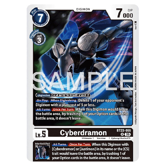 Cyberdramon BT23-055 card from the Digimon set BT-23: Booster Hackers' Slumber