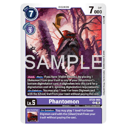 Phantomon BT23-065 card from the Digimon set BT-23: Booster Hackers' Slumber