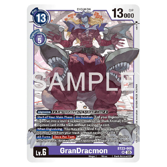 GranDracmon BT23-068 card from the Digimon set BT-23: Booster Hackers' Slumber