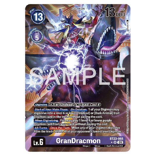 GranDracmon BT23-068A card from the Digimon set BT-23: Booster Hackers' Slumber