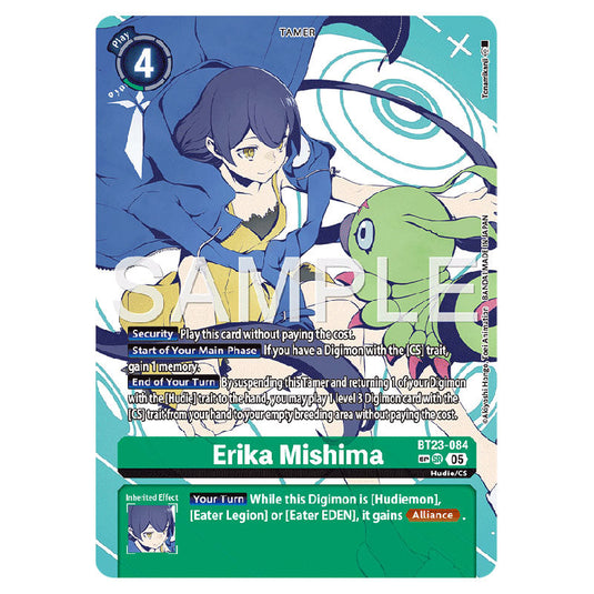 Erika Mishima BT23-084B card from the Digimon set BT-23: Booster Hackers' Slumber