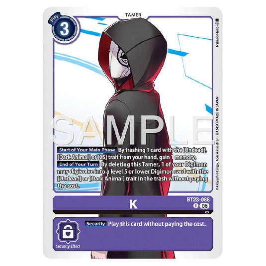 K BT23-088 card from the Digimon set BT-23: Booster Hackers' Slumber