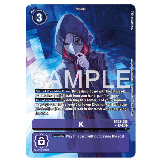K BT23-088A card from the Digimon set BT-23: Booster Hackers' Slumber