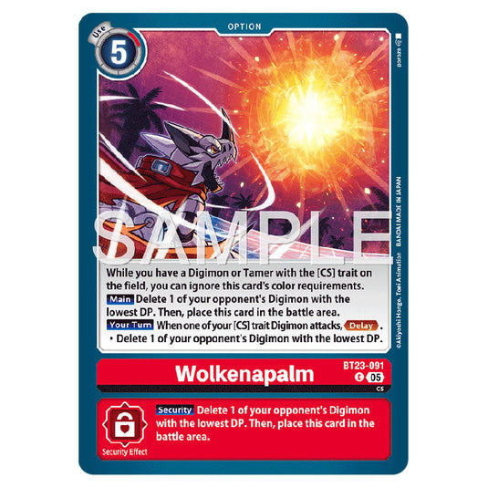 Wolkenapalm BT23-091 card from the Digimon set BT-23: Booster Hackers' Slumber