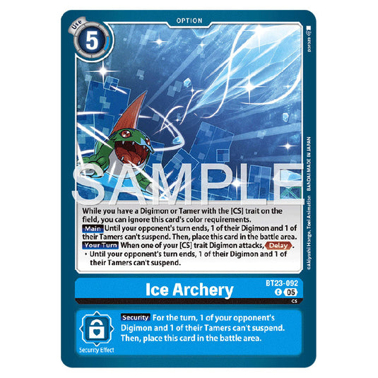 Ice Archery BT23-092 card from the Digimon set BT-23: Booster Hackers' Slumber