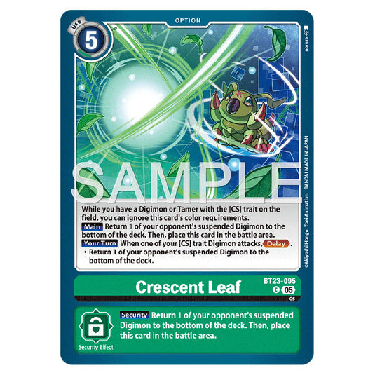 Crescent Leaf BT23-095 card from the Digimon set BT-23: Booster Hackers' Slumber