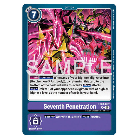 Seventh Penetration BT23-097 card from the Digimon set BT-23: Booster Hackers' Slumber