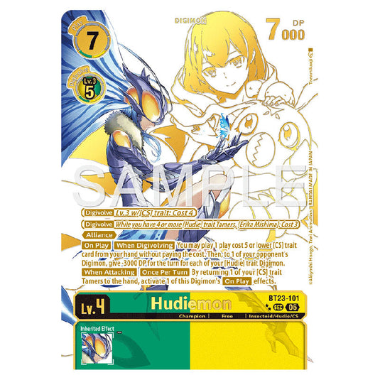 Hudiemon BT23-101B card from the Digimon set BT-23: Booster Hackers' Slumber