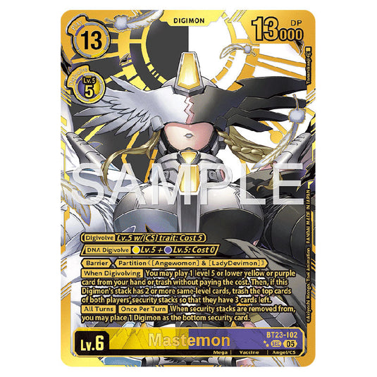 Mastemon BT23-102B card from the Digimon set BT-23: Booster Hackers' Slumber
