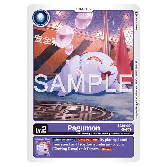 Pagumon BT26-004 card from the Digimon set Timeless Bonds