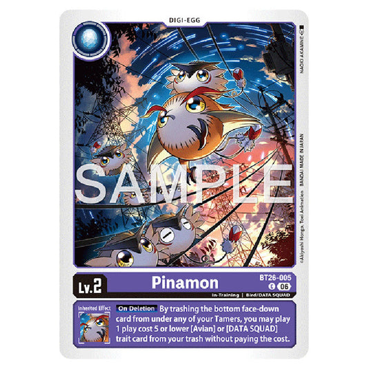 Pinamon BT26-005 card from the Digimon set Timeless Bonds