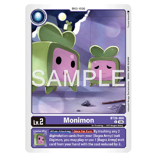 Monimon BT26-006 card from the Digimon set Timeless Bonds