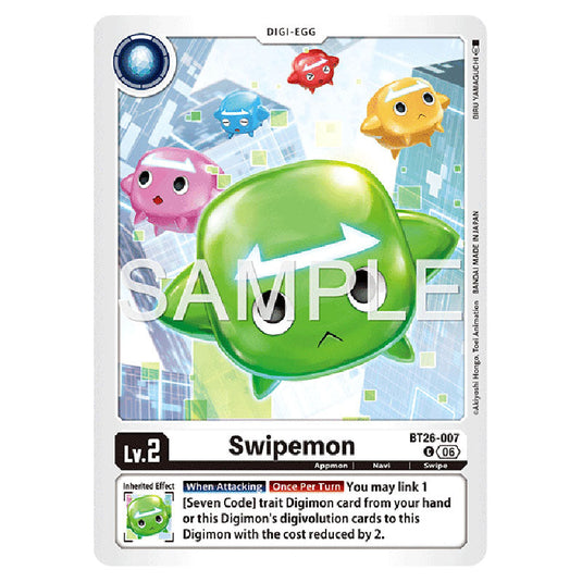Swipemon BT26-007 card from the Digimon set Timeless Bonds