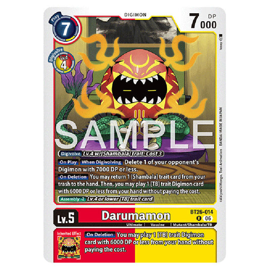 Darumamon BT26-014 card from the Digimon set Timeless Bonds