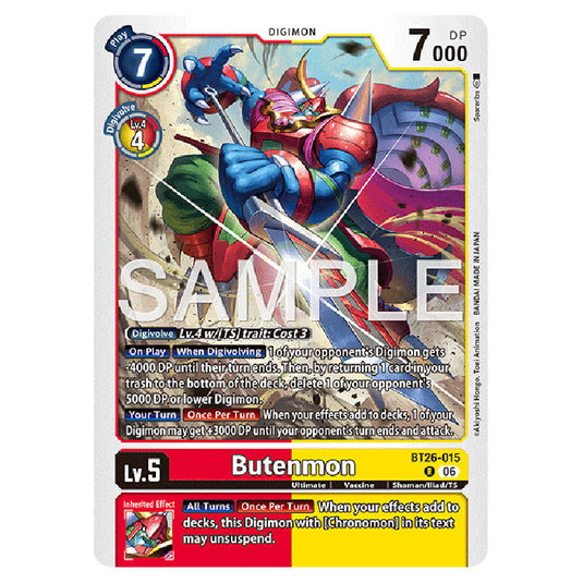 Butenmon BT26-015 card from the Digimon set Timeless Bonds