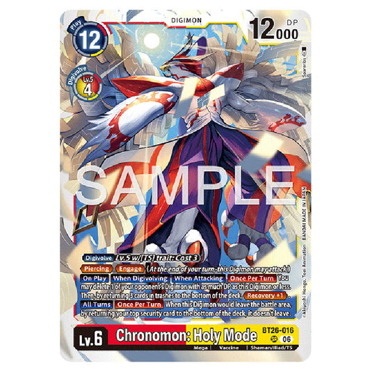 Chronomon: Holy Mode BT26-016 card from the Digimon set Timeless Bonds