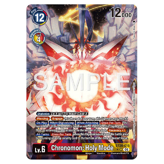 Chronomon: Holy Mode BT26-016a card from the Digimon set Timeless Bonds