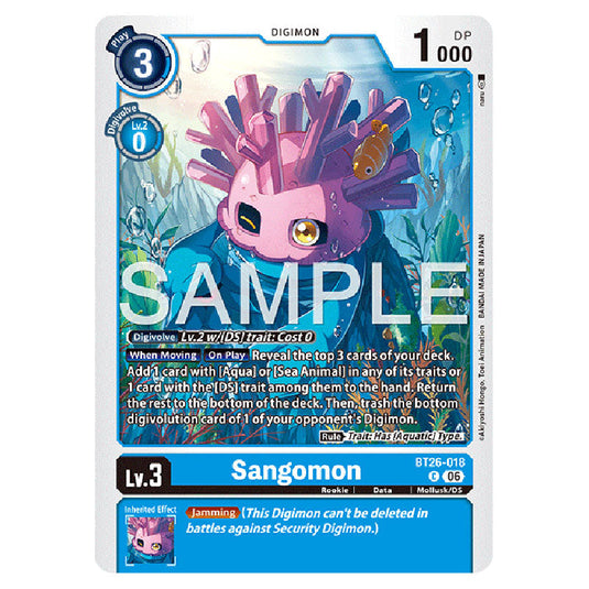 Sangomon BT26-018 card from the Digimon set Timeless Bonds