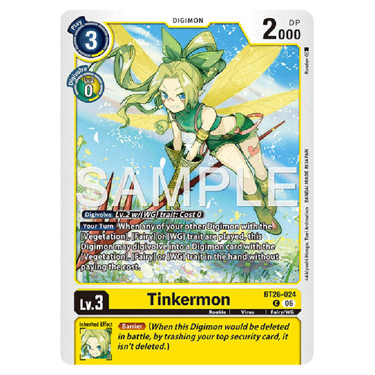 Tinkermon BT26-024 card from the Digimon set Timeless Bonds