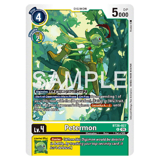 Petermon BT26-027 card from the Digimon set Timeless Bonds
