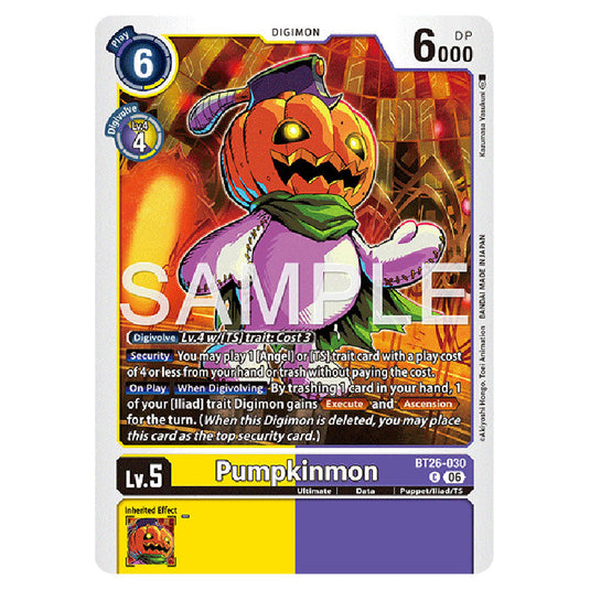 Pumpkinmon BT26-030 card from the Digimon set Timeless Bonds
