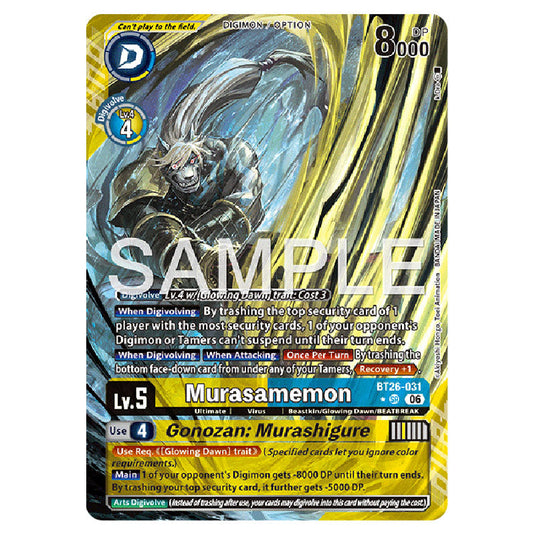 Murasamemon BT26-031a card from the Digimon set Timeless Bonds
