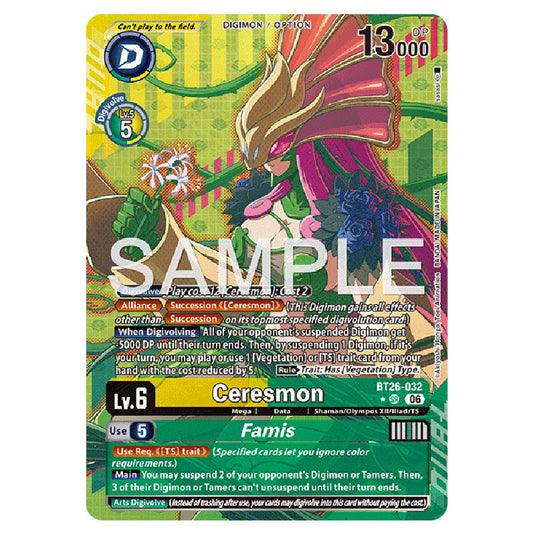 Ceresmon BT26-032a card from the Digimon set Timeless Bonds