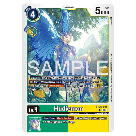 Hudiemon BT26-041 card from the Digimon set Timeless Bonds