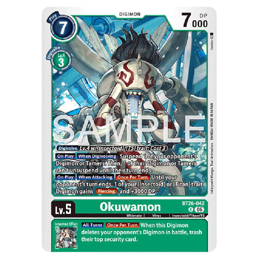 Okuwamon BT26-042 card from the Digimon set Timeless Bonds