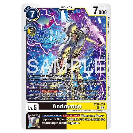 Andromon BT26-054 card from the Digimon set Timeless Bonds