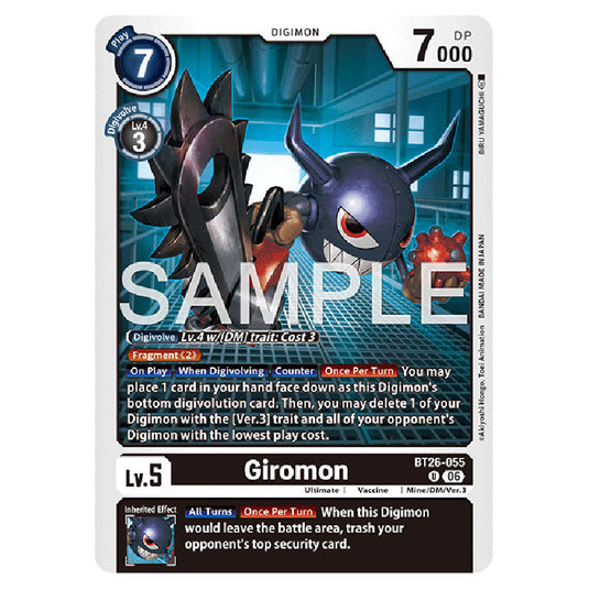 Giromon BT26-055 card from the Digimon set Timeless Bonds