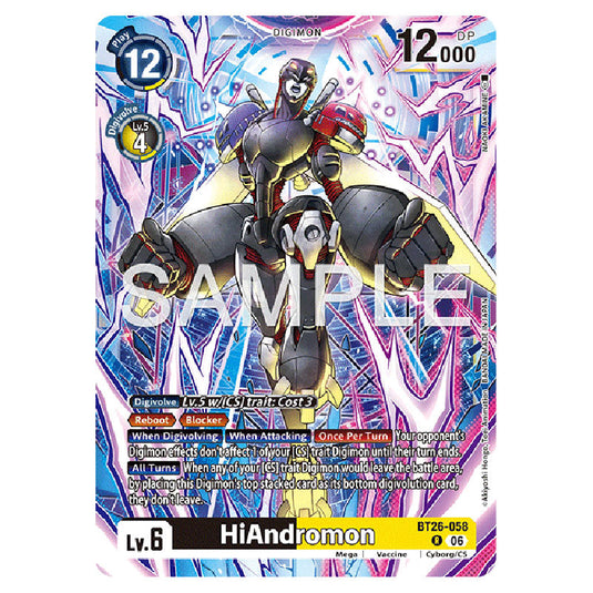 HiAndromon BT26-058 card from the Digimon set Timeless Bonds