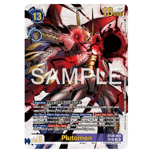 Plutomon BT26-059b card from the Digimon set Timeless Bonds